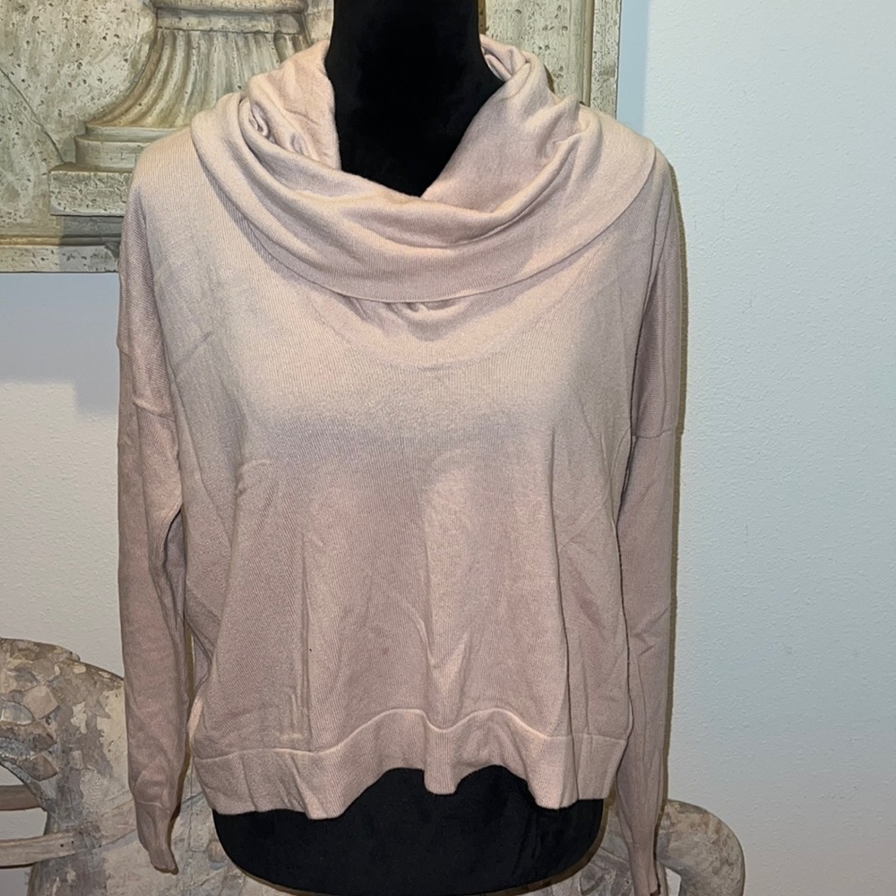 Abound cotton blend‎ cowl neck cropped front sweater Sz S